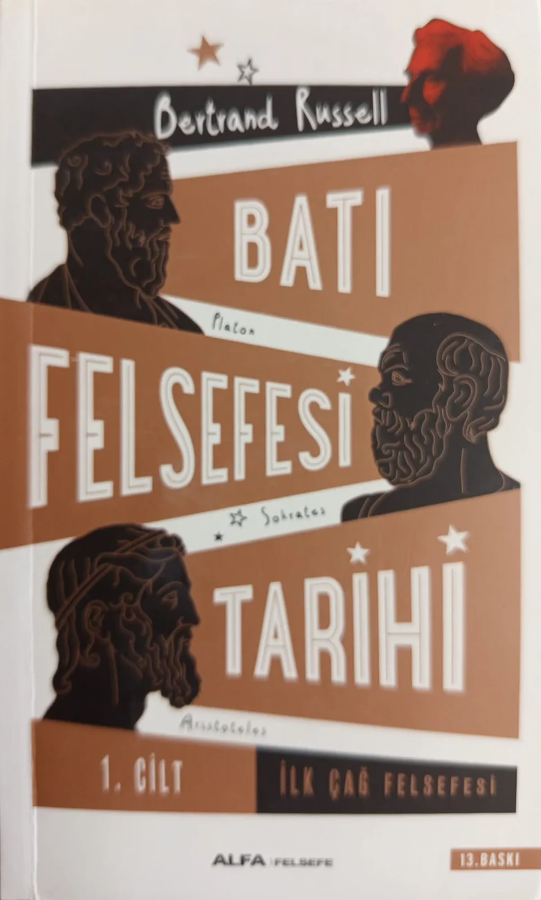 Batı Felsefesi Tarihi 1 — Alfa Basım Yayım Dağıtım 2024 baskısının kapağı