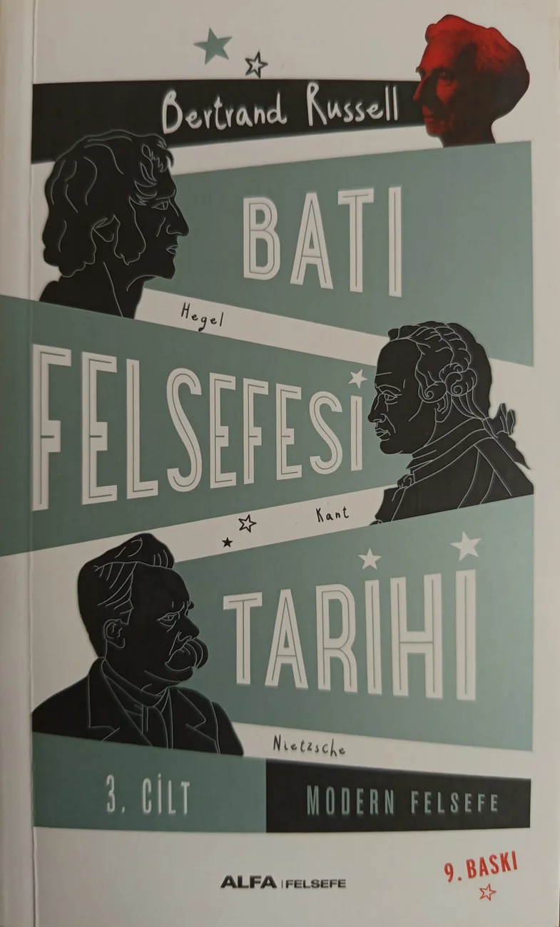Batı Felsefesi Tarihi 3 — Alfa Basım Yayım Dağıtım 2023 baskısının kapağı