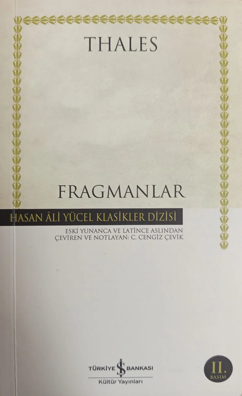 Fragmanlar — Türkiye İş Bankası Kültür Yayınları 2024 baskısının kapağı