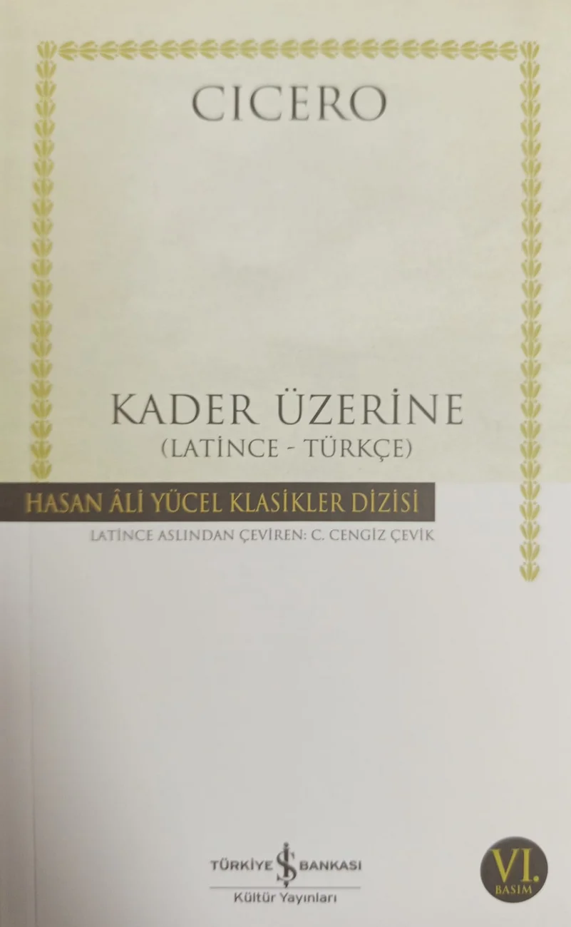 Kader Üzerine — Türkiye İş Bankası Kültür Yayınları 2024 baskısının kapağı