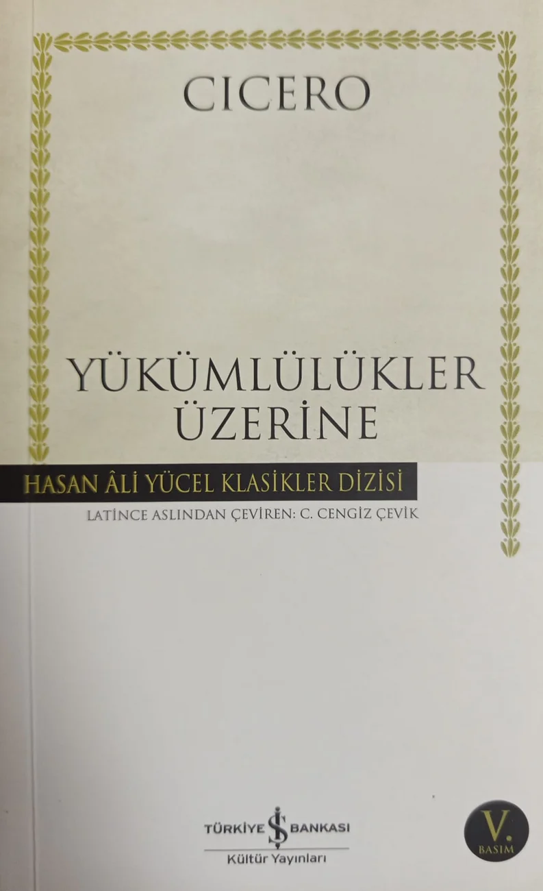 Yükümlülükler Üzerine — Türkiye İş Bankası Kültür Yayınları 2018 baskısının kapağı