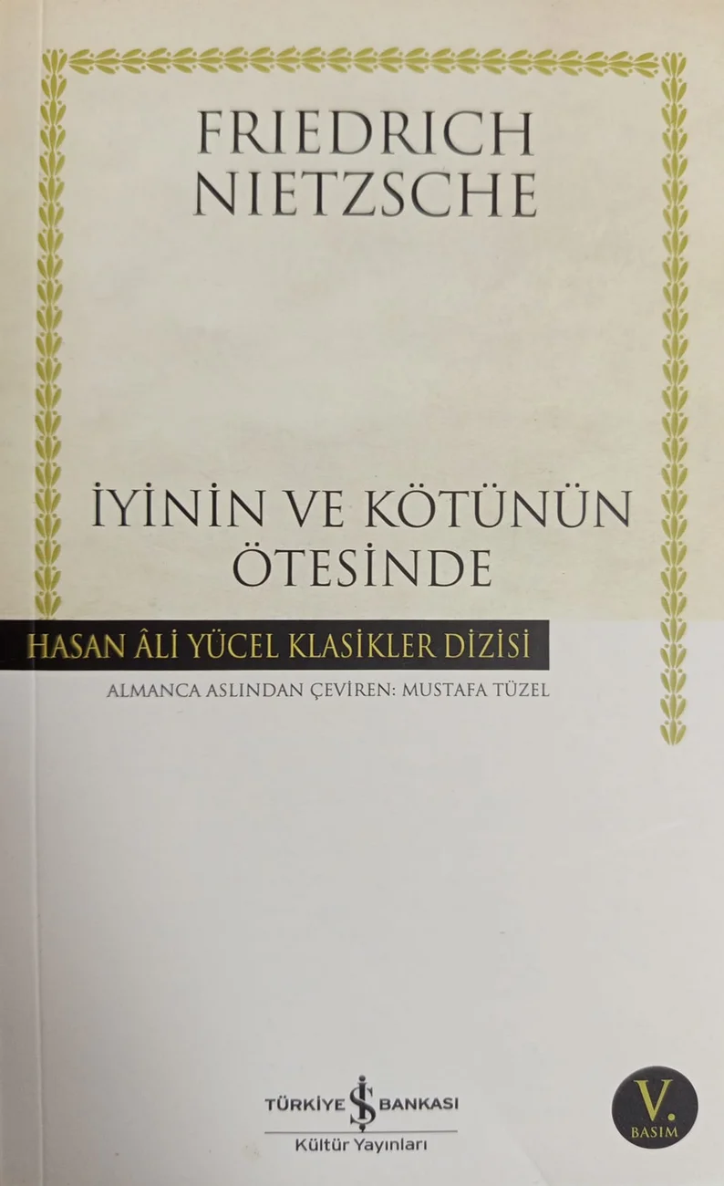 İyinin ve Kötünün Ötesinde — Türkiye İş Bankası Kültür Yayınları 2019 baskısının kapağı