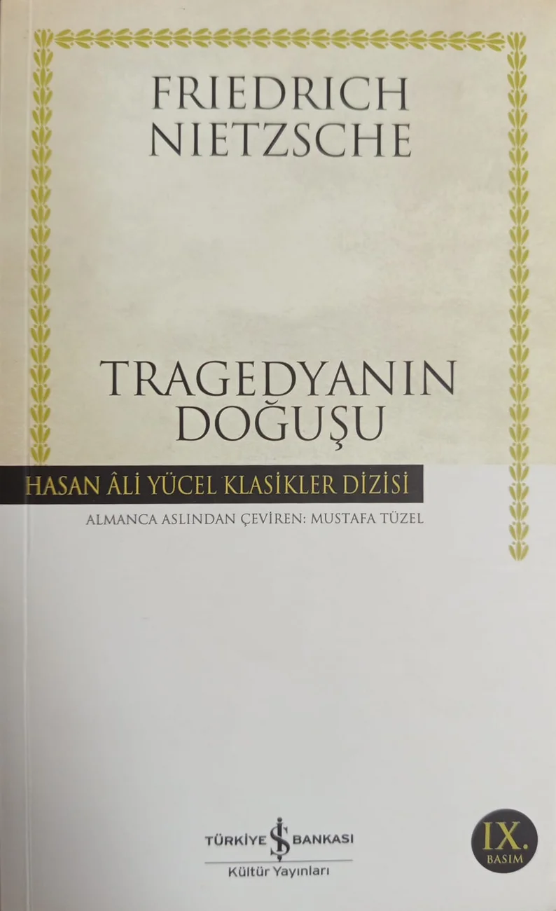 Tragedyanın Doğuşu — Türkiye İş Bankası Kültür Yayınları 2019 baskısının kapağı