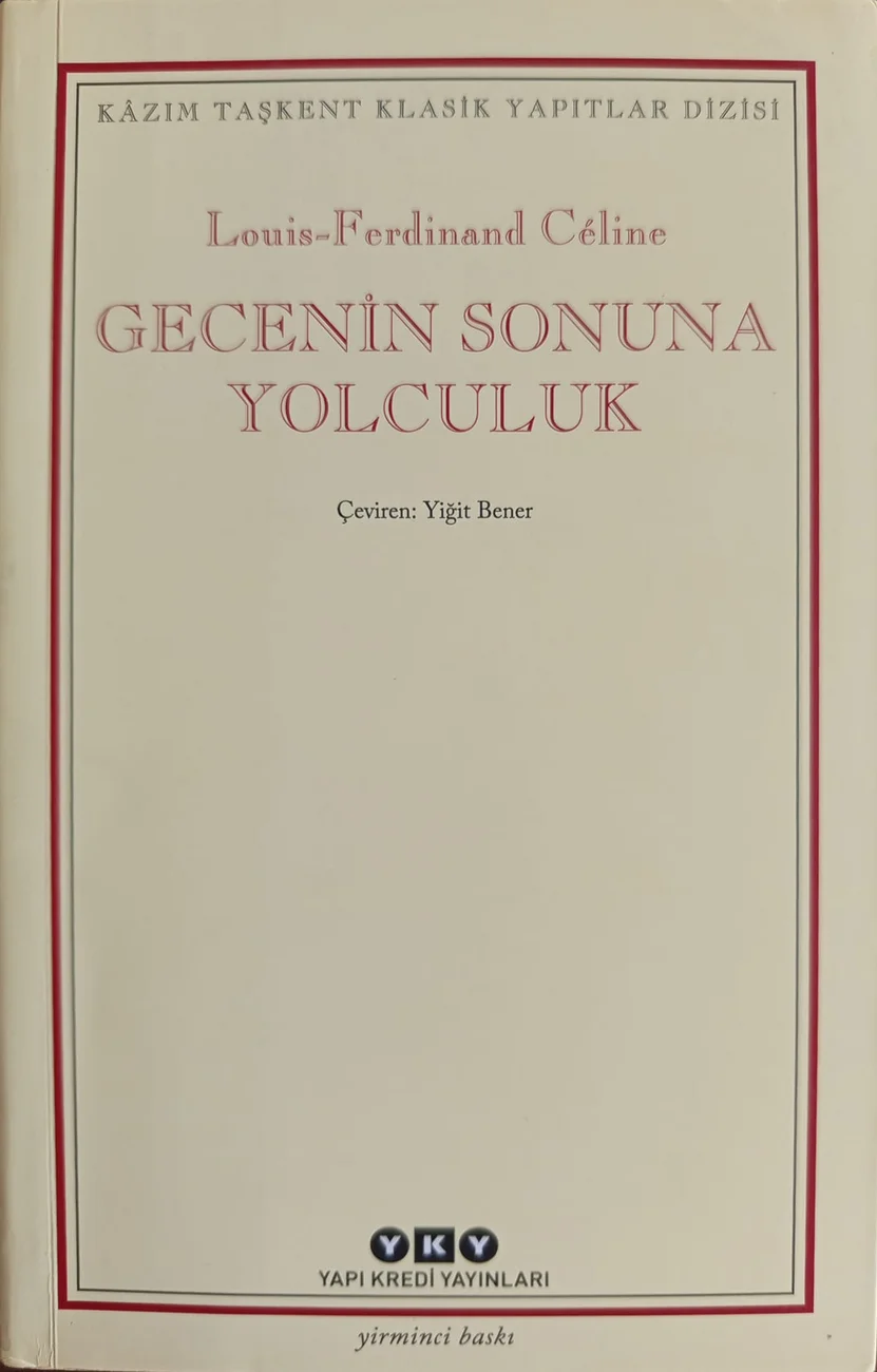 Gecenin Sonuna Yolculuk — Yapı Kredi Yayınları 2018 baskısının kapağı
