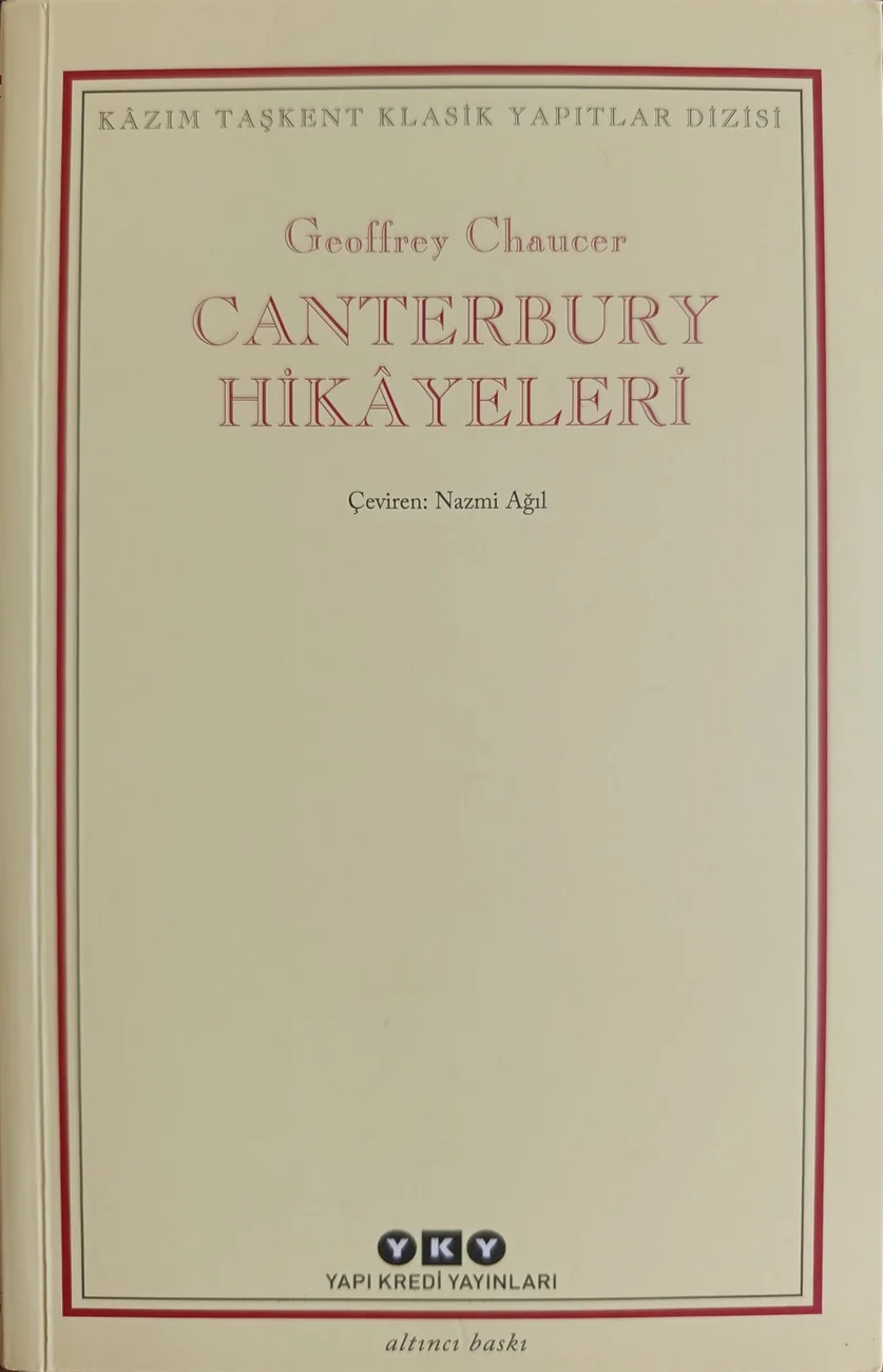 Canterbury Hikâyeleri — Yapı Kredi Yayınları 2018 baskısının kapağı