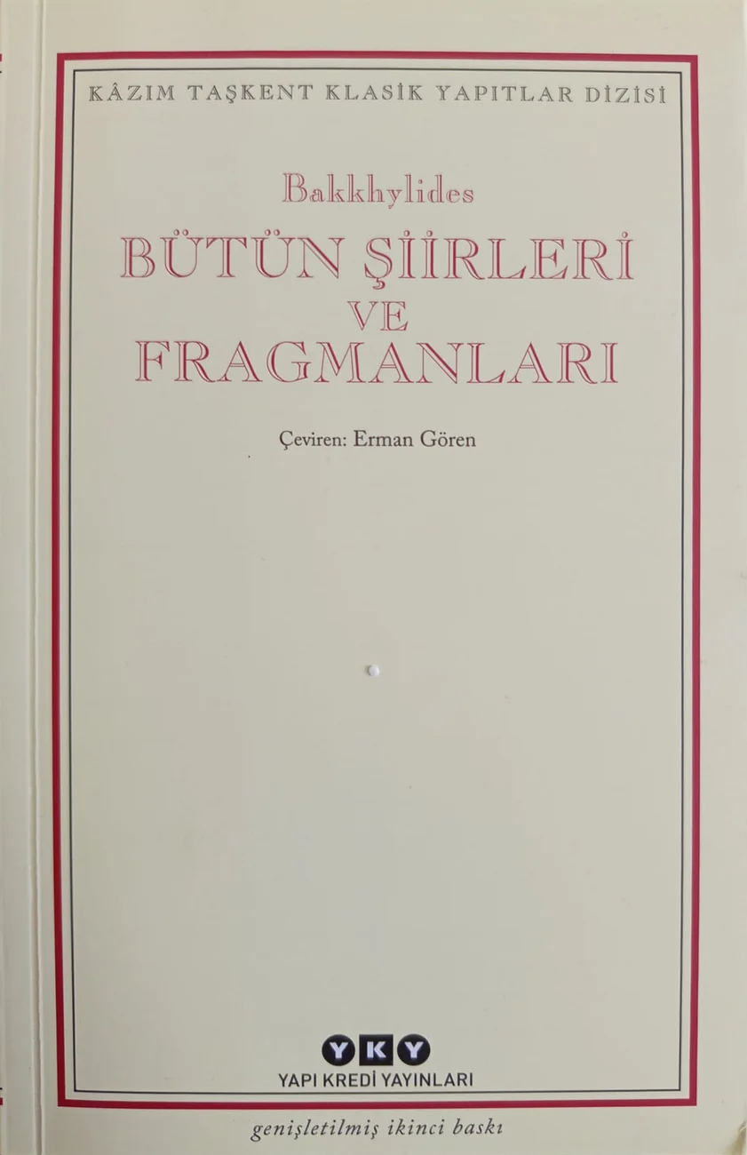 Bütün Şiirleri ve Fragmanları — Yapı Kredi Yayınları 2023 baskısının kapağı