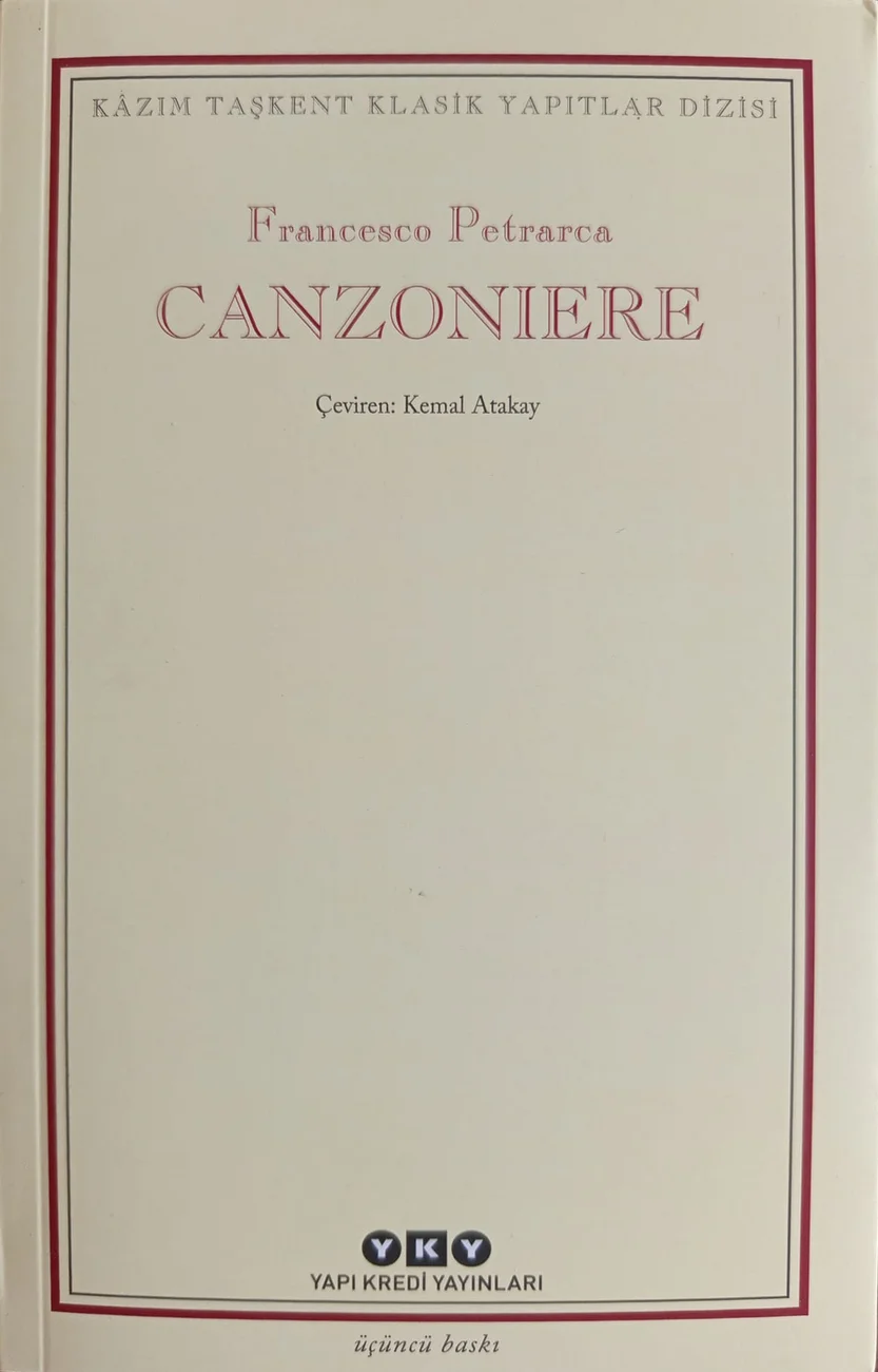 Canzoniere — Yapı Kredi Yayınları 2025 baskısının kapağı