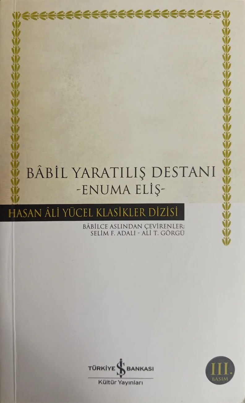 Bâbil Yaratılış Destanı — Türkiye İş Bankası Kültür Yayınları 2017 baskısının kapağı