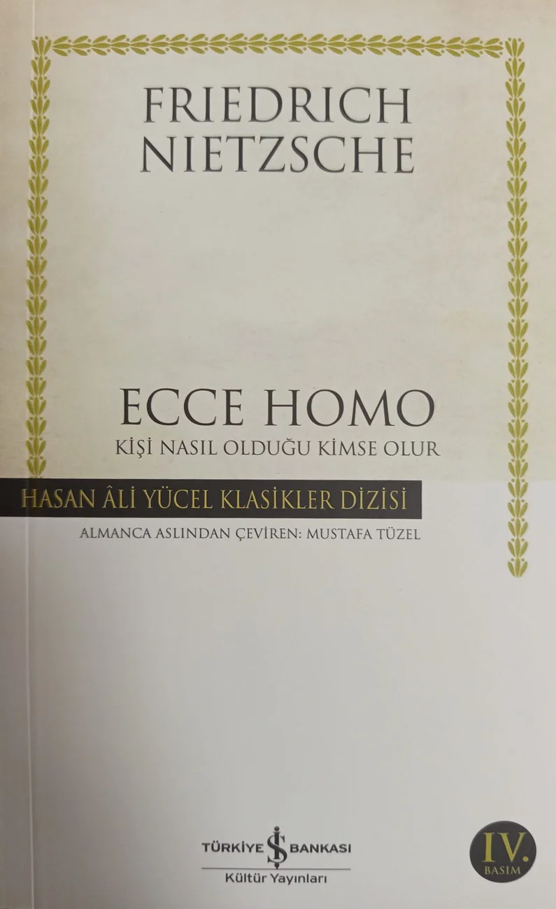 Ecce Homo — Türkiye İş Bankası Kültür Yayınları 2019 baskısının kapağı